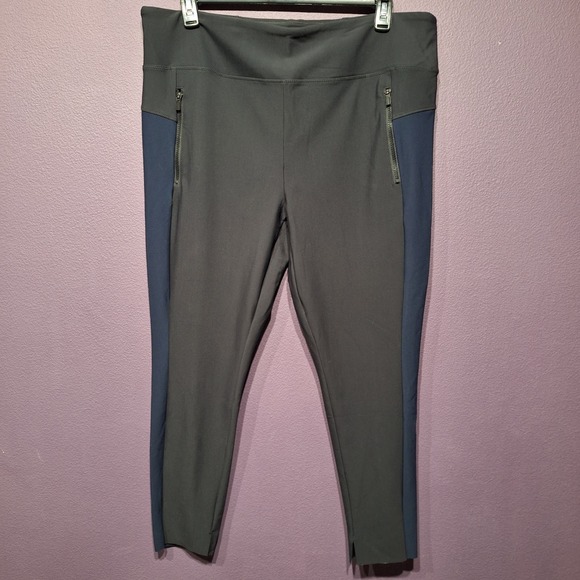 Athleta 1x Stellar Tight Pants in Black Navy Zip Pockets 77262 plus size - Picture 1 of 6